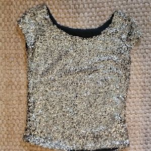 Gold sequined blouse S/M